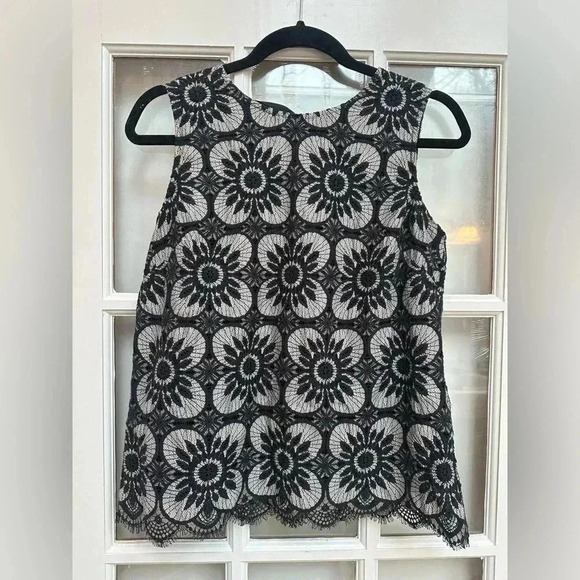 Banana Republic | Gray Black Embroidered Floral Print Bohemian Top Size S - Picture 2 of 10